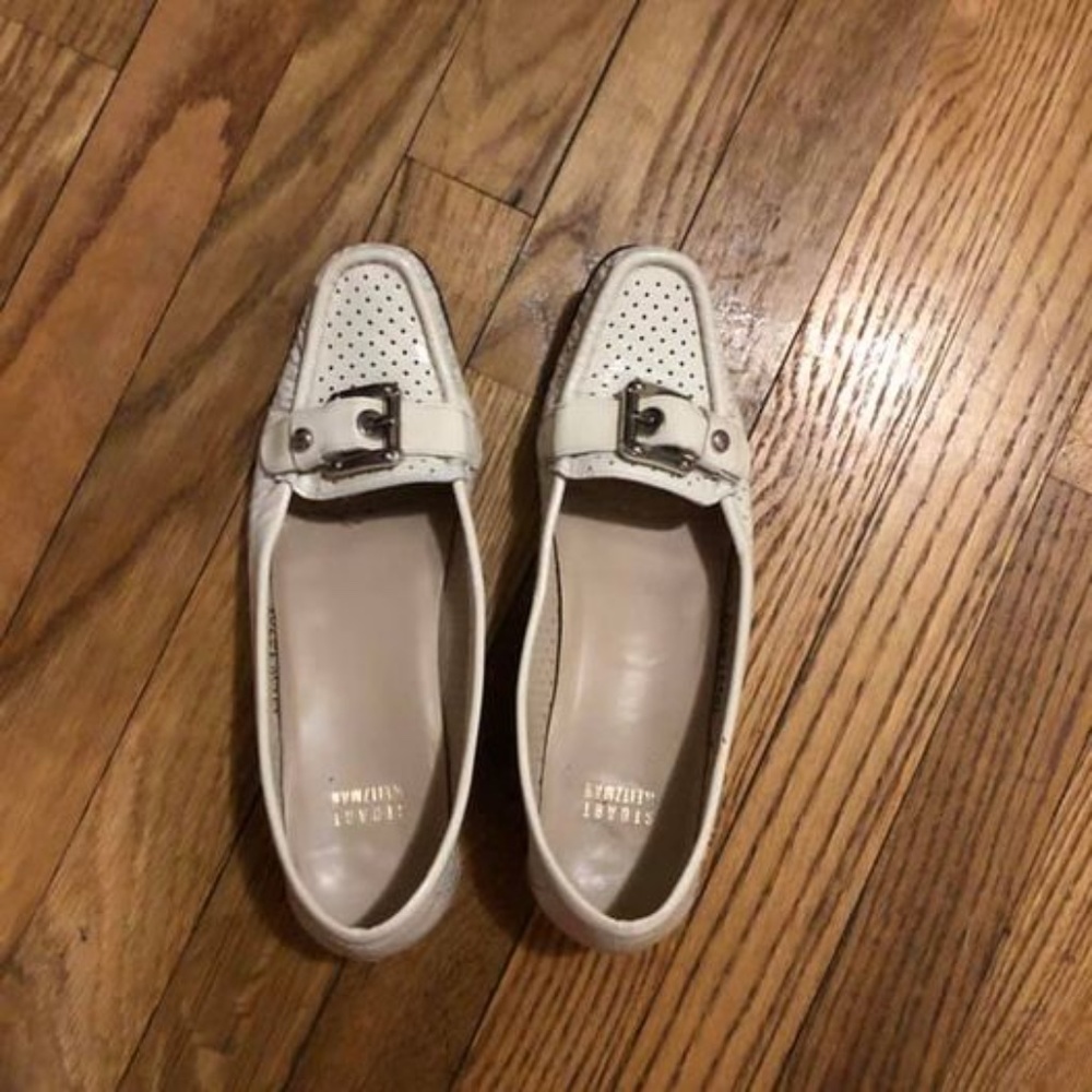 Stuart Weitzman White Loafers